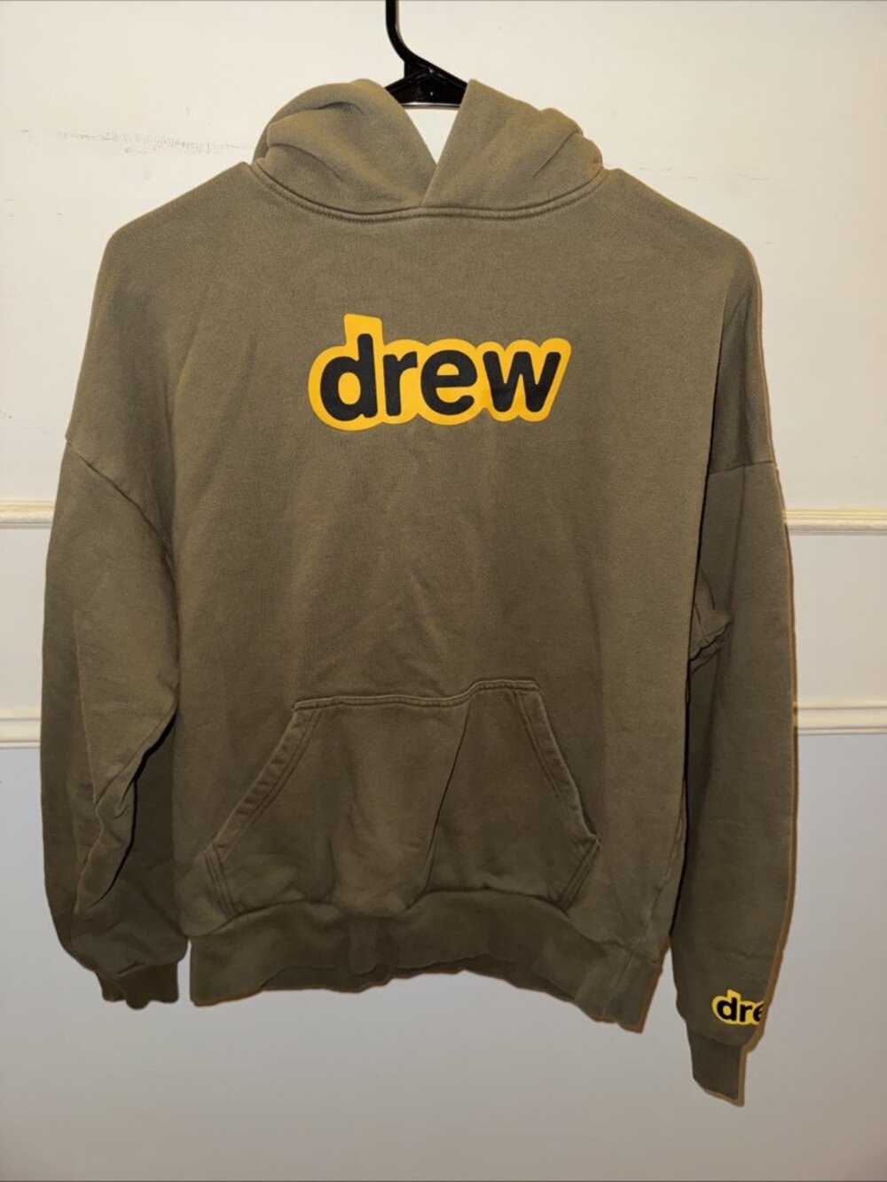 Drew House Hoodie XS Uni Olive Green Secret Logo Pullover Streetwear Oversized